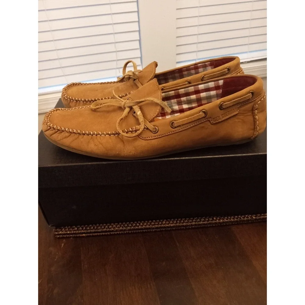 Size 10-‎ Ben Sherman Boat Shoes BN 400256 031 Brown Leather
